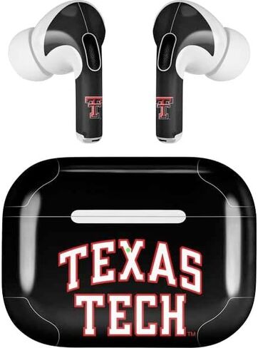 غلاف صوتي من Skinit متوافق مع Apple AirPods Pro (الجيل الثاني، 2022) - تصميم شعار Red Raiders مرخص رسميًا in Kuwait