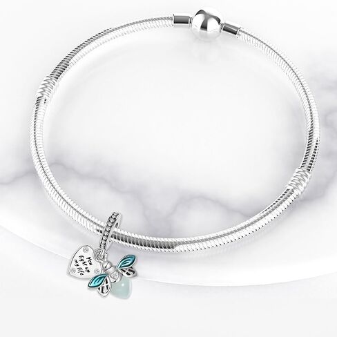 Dragonfly Charm 925 Sterling Silver Charm Fits Women's Charm Bracelet & Necklace Valentine's Day Mother's Day Jewelry Gifts for Women in Kuwait