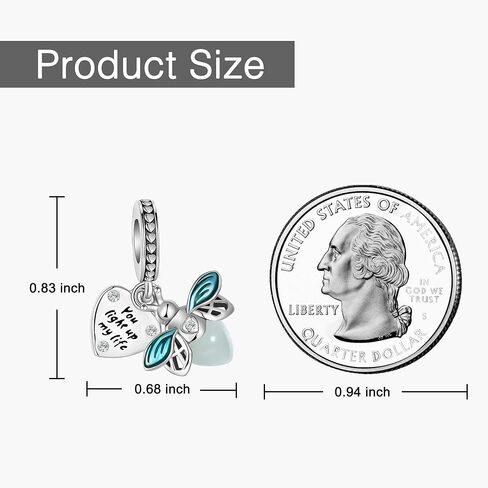 Dragonfly Charm 925 Sterling Silver Charm Fits Women's Charm Bracelet & Necklace Valentine's Day Mother's Day Jewelry Gifts for Women in Kuwait