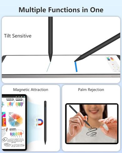 Pencil for iPad 2024-2018, Pen for iPad with 12Hr Usage, Palm Rejection, Tilt Sensitivity, Stylus Pen for iPad 10/9/8/7/6, iPad Pro 12.9"/11"/13" M4, iPad Mini 6/5, iPad Air 5/4/3/11"-13" M2 in Kuwait