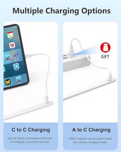 Pencil for iPad 2024-2018, Pen for iPad with 12Hr Usage, Palm Rejection, Tilt Sensitivity, Stylus Pen for iPad 10/9/8/7/6, iPad Pro 12.9"/11"/13" M4, iPad Mini 6/5, iPad Air 5/4/3/11"-13" M2 in Kuwait