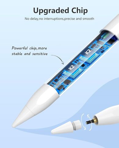 Pencil for iPad 2024-2018, Pen for iPad with 12Hr Usage, Palm Rejection, Tilt Sensitivity, Stylus Pen for iPad 10/9/8/7/6, iPad Pro 12.9"/11"/13" M4, iPad Mini 6/5, iPad Air 5/4/3/11"-13" M2 in Kuwait