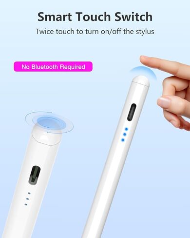 Pencil for iPad 2024-2018, Pen for iPad with 12Hr Usage, Palm Rejection, Tilt Sensitivity, Stylus Pen for iPad 10/9/8/7/6, iPad Pro 12.9"/11"/13" M4, iPad Mini 6/5, iPad Air 5/4/3/11"-13" M2 in Kuwait