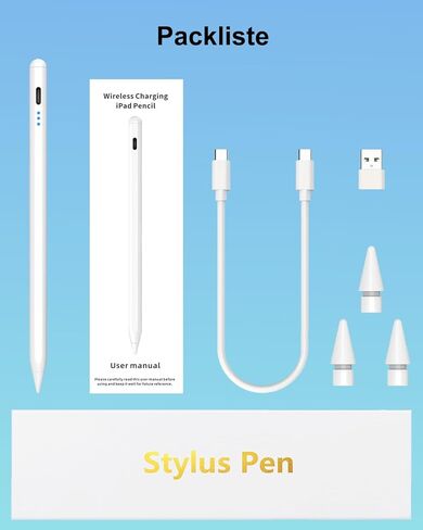 Pencil for iPad 2024-2018, Pen for iPad with 12Hr Usage, Palm Rejection, Tilt Sensitivity, Stylus Pen for iPad 10/9/8/7/6, iPad Pro 12.9"/11"/13" M4, iPad Mini 6/5, iPad Air 5/4/3/11"-13" M2 in Kuwait