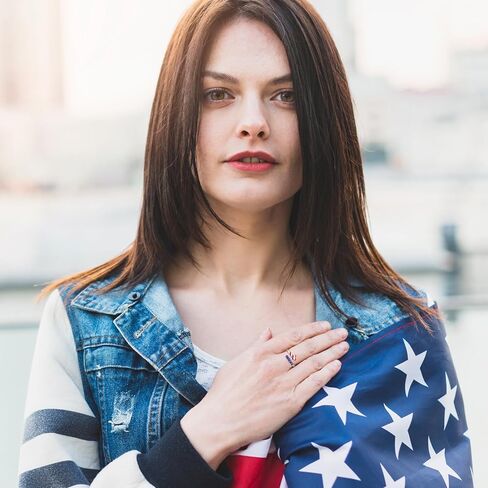 American Flag Ring Red White And Blue Accessories Patriotic Rings for Women in Kuwait
