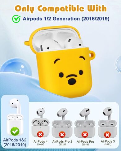 BOARETIU for AirPods 2/1 CASE - CUTE KAWAII RED BOW مع سلسلة مفاتيح لغطاء AirPods Cover Cover Funny 3D SILICONE FUN in Kuwait