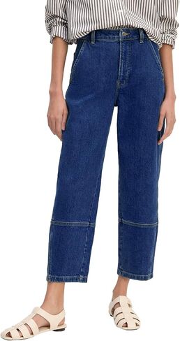 EVALESS Barrel Jeans for Women High Waisted Wide Leg Cropped Denim Pants Baggy Boyfriend Jean in Kuwait