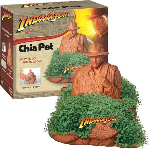 Chia Pet Indiana Jones with Seed Pack, Decorative Pottery Planter, Easy to Do and Fun to Grow, Novelty Gift, Perfect for Any Occasion in Saudi Arabia
