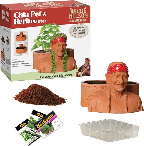 Chia Pet Indiana Jones with Seed Pack, Decorative Pottery Planter, Easy to Do and Fun to Grow, Novelty Gift, Perfect for Any Occasion in Saudi Arabia