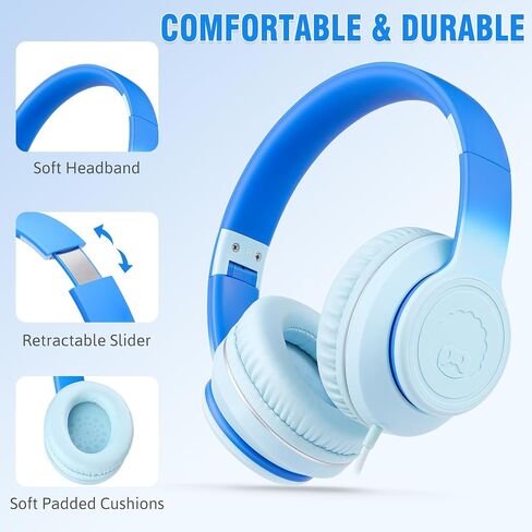 rockpapa L22 Foldable Wired Headphones for Kids Girls Boys with Microphone in Kuwait