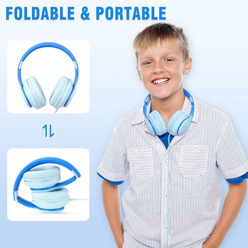 rockpapa L22 Foldable Wired Headphones for Kids Girls Boys with Microphone in Kuwait