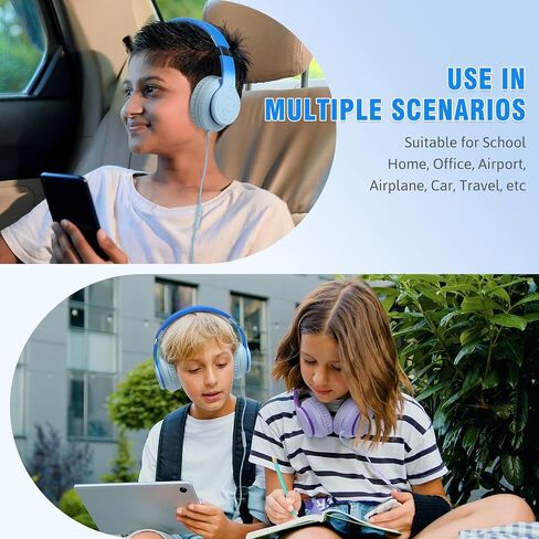 rockpapa L22 Foldable Wired Headphones for Kids Girls Boys with Microphone in Kuwait