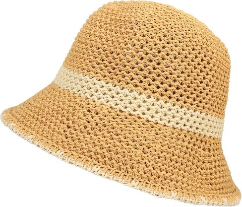 MILAKOO Crochet Bucket Hat for Women Elegant Floppy Hollow Knitted Handmade Hat Summer Breathable Cap in Saudi Arabia