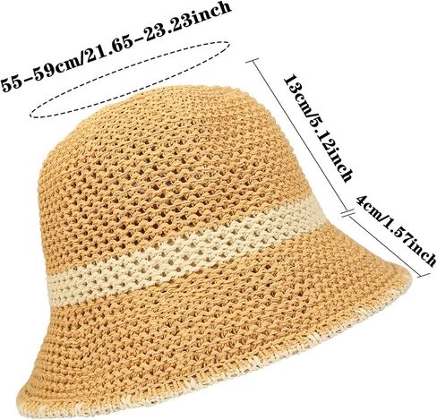 MILAKOO Crochet Bucket Hat for Women Elegant Floppy Hollow Knitted Handmade Hat Summer Breathable Cap in Saudi Arabia