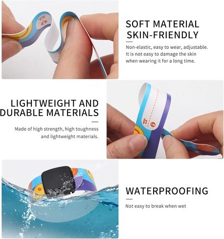 20 قطعة من أساور الهوية للأطفال، أساور أمان للأطفال، مقاومة للماء، قابلة للتعديل، قابلة لإعادة الاستخدام للأولاد والبنات مع قلم كتابة إضافي (10 أنماط) in Kuwait