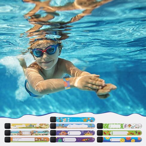 20 قطعة من أساور الهوية للأطفال، أساور أمان للأطفال، مقاومة للماء، قابلة للتعديل، قابلة لإعادة الاستخدام للأولاد والبنات مع قلم كتابة إضافي (10 أنماط) in Kuwait