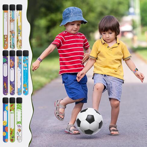 20 قطعة من أساور الهوية للأطفال، أساور أمان للأطفال، مقاومة للماء، قابلة للتعديل، قابلة لإعادة الاستخدام للأولاد والبنات مع قلم كتابة إضافي (10 أنماط) in Kuwait