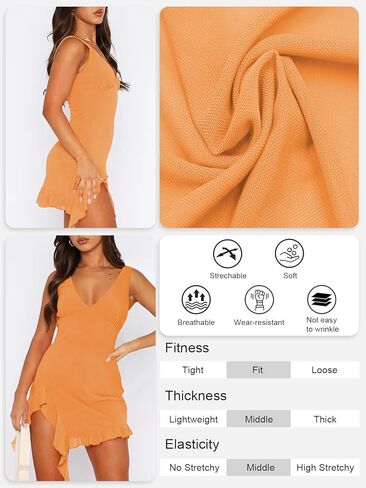 Women Sexy V Neck Sleeveless Mesh Ruffle Hem Bodycon Maxi Dress Backless High Slit Cocktail Party Club Dress in Kuwait