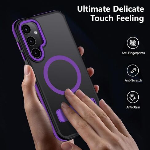 بالنسبة لحالة Samsung Galaxy S25 Ultra ، [متوافقة مع Magsafe] ، Kickstand القابلة للتعديل ، واختبار الدرجة العسكرية ، وعلب الهاتف غير اللامع الشفاف لحالة Galaxy S25 Ultra (أسود) in Kuwait