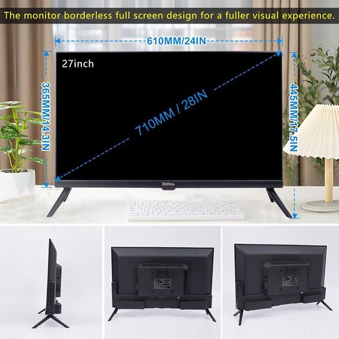 شاشة عرض مراقبة CCTV 27 بوصة ، شاشة كاميرا أمان ، واجهة متعددة الوظائف HDMI ، AV ، BNC ، VGA ، USB ، جهاز الكمبيوتر الشخصي LCD PC 1920x1080 Full HD in Kuwait
