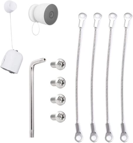 VVHOOY Anti Drop Camera Security Chain Compatible with Google Nest Cam(Battery)/Arlo Pro 4 3 Ultra 2/Simplisafe Outdoor/Noorio B200 Wireless, Anti Theft Camera Safety Cable No Need Screwdriver 2 Pack in Kuwait