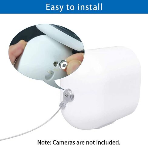 VVHOOY Anti Drop Camera Security Chain Compatible with Google Nest Cam(Battery)/Arlo Pro 4 3 Ultra 2/Simplisafe Outdoor/Noorio B200 Wireless, Anti Theft Camera Safety Cable No Need Screwdriver 2 Pack in Kuwait