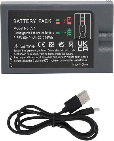 2 Packs 6040mAh V4 Battery Replacement for Ring-Video Doorbell 2/3/4(Not for 1), Video Doorbell 3 Plus, Stick Up Cam Battery (2nd & 3rd Gen), Spotlight Cam Battery, Dual USB Charging Station, 22.046Wh in Saudi Arabia