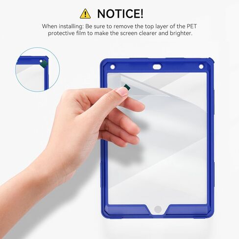 Case for iPad 6th/ 5th Generation 9.7 '' مع حامل قلم الرصاص على الشاشة [360 حزام يدوي الدوار] والوقوف ، حالة مقاومة للمنزل لـ iPad 6th/ 5th/ Air 2/ Pro 9.7-Red+Blue in Kuwait