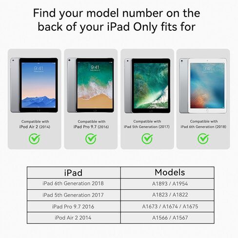 Case for iPad 6th/ 5th Generation 9.7 '' مع حامل قلم الرصاص على الشاشة [360 حزام يدوي الدوار] والوقوف ، حالة مقاومة للمنزل لـ iPad 6th/ 5th/ Air 2/ Pro 9.7-Red+Blue in Kuwait