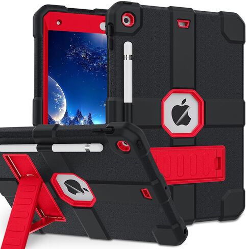 Case for iPad 9th/8th/7th Generation 2021/2020/2019(10.2 inch), Heavy Duty Shockproof Rugged Protective 10.2" Cover with Built-in Stand for iPad 9 8 7 Gen(White+Green) in Kuwait