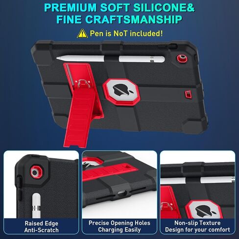 Case for iPad 9th/8th/7th Generation 2021/2020/2019(10.2 inch), Heavy Duty Shockproof Rugged Protective 10.2" Cover with Built-in Stand for iPad 9 8 7 Gen(White+Green) in Kuwait