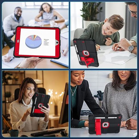 Case for iPad 9th/8th/7th Generation 2021/2020/2019(10.2 inch), Heavy Duty Shockproof Rugged Protective 10.2" Cover with Built-in Stand for iPad 9 8 7 Gen(White+Green) in Kuwait