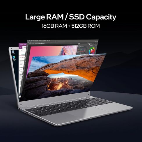 15.6" Windows 11 Pro Laptop, Intel Core i3-5005U, 16GB RAM, 512GB SSD, Full HD IPS, 2.4G/5G WiFi, BT5.0, Mic and Webcam, Long Lasting Battery - for Work, Study, and Leisure Activities in Saudi Arabia
