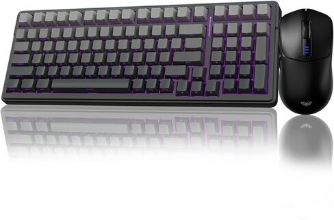 Aula Wireless Keyboard Combo ، F99 Pro Mechanical Gaming Keyboard ، Hot Swappable ، SC580 Wireless Mouse - Black in Saudi Arabia