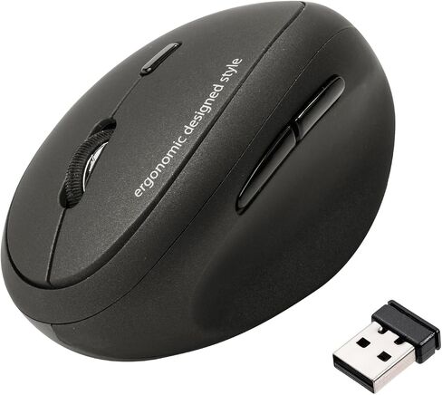 SANWA 2.4G ماوس لاسلكي مريح أبيض، ماوس بصري عمودي مريح للأيدي الصغيرة، فئران لاسلكية لآلام المعصم، 800/1200/1600 نقطة لكل بوصة، 5 أزرار، متوافق مع Mac، Windows، PC، سطح المكتب in Kuwait