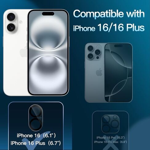 JETech Camera Lens Protector for iPhone 16 Pro 6.3-Inch and iPhone 16 Pro Max 6.9-Inch, 9H Tempered Glass, Anti-Scratch, Case Friendly, Does Not Affect Night Shots, HD Clear, 3-Pack in Saudi Arabia
