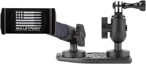 حامل الهاتف الخلوي Bulletpoint Metal Dash Mount + حامل كاميرا الحركة متوافق مع 2024+ Jeep Wrangler JL / 4xe & 2024+ Jeep Gladiator Dual 20mm Ball Mount (جانب الركاب) in Kuwait