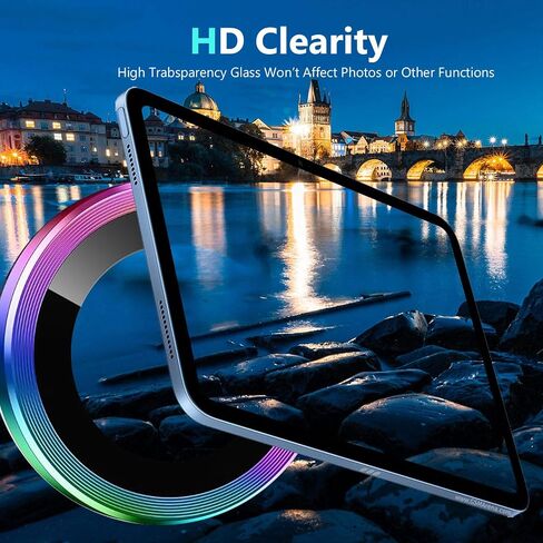 (2 Set for iPad Air 13 M3/ iPad Air 11/ iPad 11 A16 (2025) Camera Lens Protector, 9H Tempered Glass Camera Cover Protector Metal Ring Decoration Accessories (Black) in Kuwait