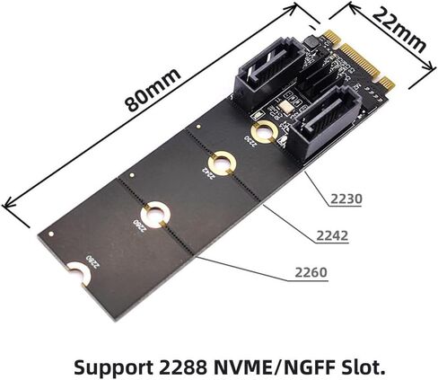Xiwai NGFF NVME M-Key PCI Express إلى SATA 3.0 6Gbps 5 منافذ محول محول بطاقة تمديد القرص الصلب JMB585 2280 in Saudi Arabia