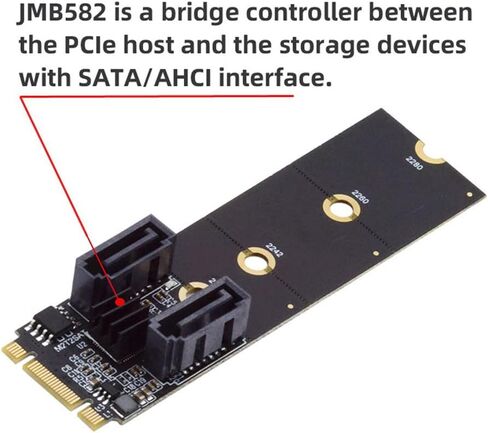 Xiwai NGFF NVME M-Key PCI Express إلى SATA 3.0 6Gbps 5 منافذ محول محول بطاقة تمديد القرص الصلب JMB585 2280 in Saudi Arabia