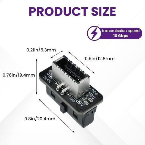 USB 3.2 Gen 1 to USB 3.2 Gen 2 Adapter ، Motherboard 19Pin to type-e header ، محول اللوحة الأمامية للوحة الأم من النوع C (النوع العمودي) in Saudi Arabia