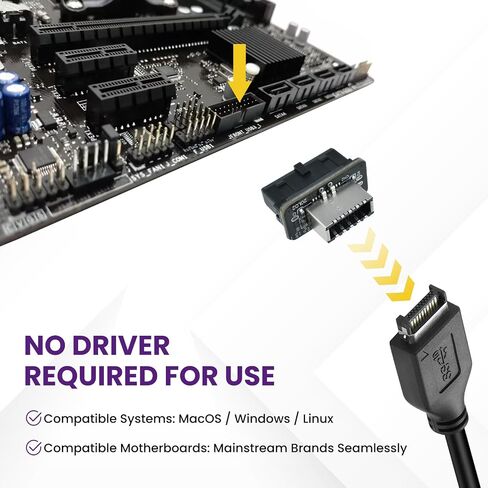 USB 3.2 Gen 1 to USB 3.2 Gen 2 Adapter ، Motherboard 19Pin to type-e header ، محول اللوحة الأمامية للوحة الأم من النوع C (النوع العمودي) in Saudi Arabia