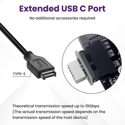 USB 3.2 Gen 1 to USB 3.2 Gen 2 Adapter ، Motherboard 19Pin to type-e header ، محول اللوحة الأمامية للوحة الأم من النوع C (النوع العمودي) in Saudi Arabia