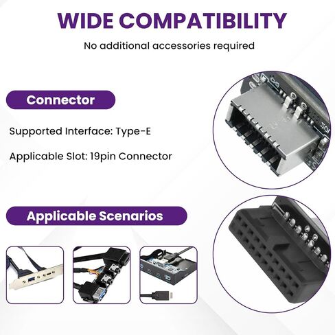 USB 3.2 Gen 1 to USB 3.2 Gen 2 Adapter ، Motherboard 19Pin to type-e header ، محول اللوحة الأمامية للوحة الأم من النوع C (النوع العمودي) in Saudi Arabia