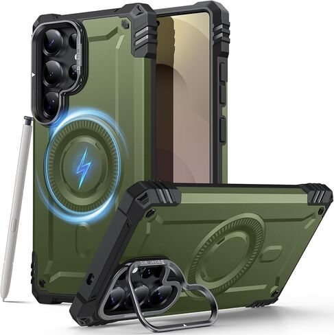 Jame for Samsung Galaxy S25 Ultra Case مع [كاميرا مدمجة Kickstand] حماية من الدرجة من الدرجة الميليكية المتوافقة مع إكسسوارات Magsafe لـ Galaxy S25 Ultra Phone Case in Kuwait