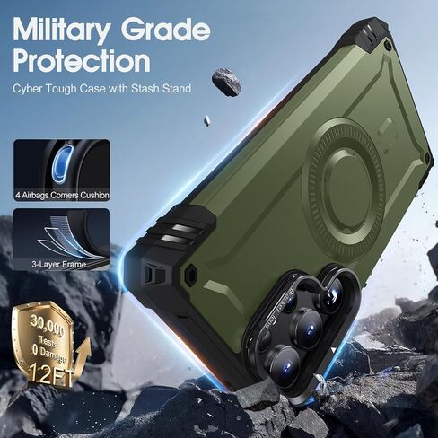 Jame for Samsung Galaxy S25 Ultra Case مع [كاميرا مدمجة Kickstand] حماية من الدرجة من الدرجة الميليكية المتوافقة مع إكسسوارات Magsafe لـ Galaxy S25 Ultra Phone Case in Kuwait