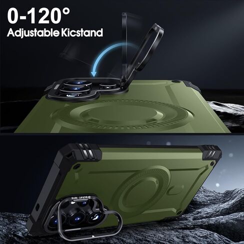 Jame for Samsung Galaxy S25 Ultra Case مع [كاميرا مدمجة Kickstand] حماية من الدرجة من الدرجة الميليكية المتوافقة مع إكسسوارات Magsafe لـ Galaxy S25 Ultra Phone Case in Kuwait