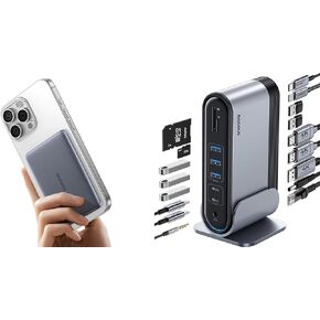 Baseus 17-in-1 Docking Station & 0.3" Slim Magsafe Power Bank