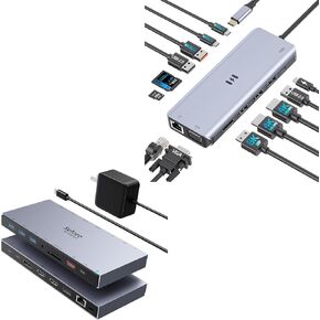 Selore 13-in-1 Docking Station Triple Monitor + 15-in-1 Dual HDMI Docking Station 3 Monitor