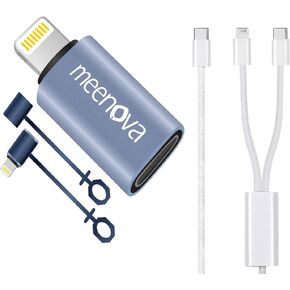 2 Pack, 27W, USB C to Lightning Adapter for iPhone 14 13 12 11, USBC to Lightning Adaptor, 2 in 1 4.3ft USB C to Lightning Cable for iPhone 14 Charger Cord, USB C and Lightning Cable